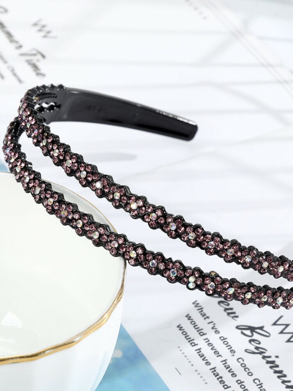 Women's Crystal Hairband Headband Flower Rhinestone Hair Bands Hoop Accessories